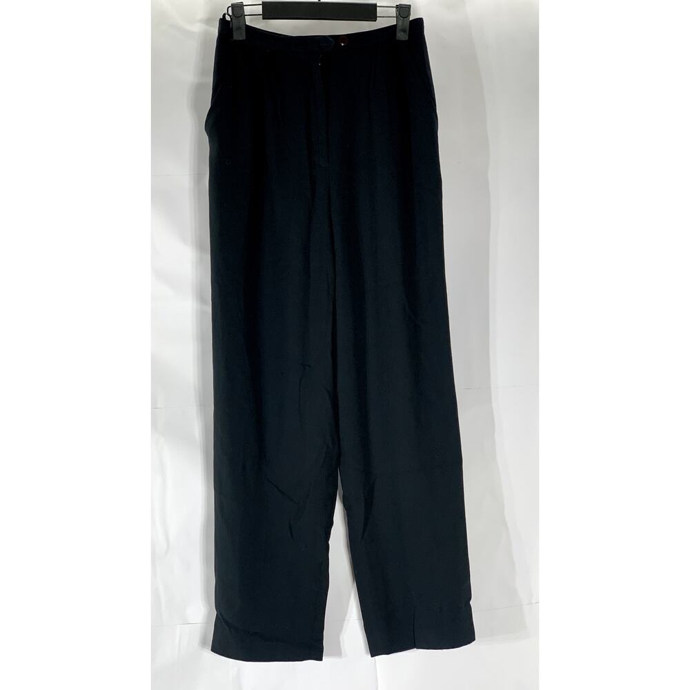 ATRIUM COLLECTION Women’s Black Textured Straight-Leg Pleated Pant SZ 4